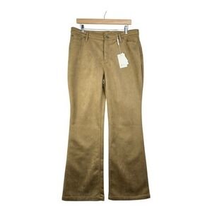 New Elie Tahari‎ Faux Leather Wide Leg Pants size 14 Tan